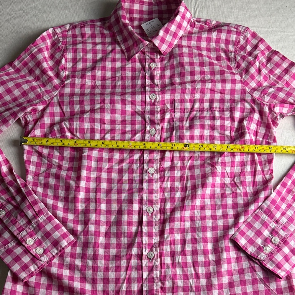 J. Crew Women's Pink Checkered Long Sleeve Button Down Shirt Size S NWT - Picture 11 of 12
